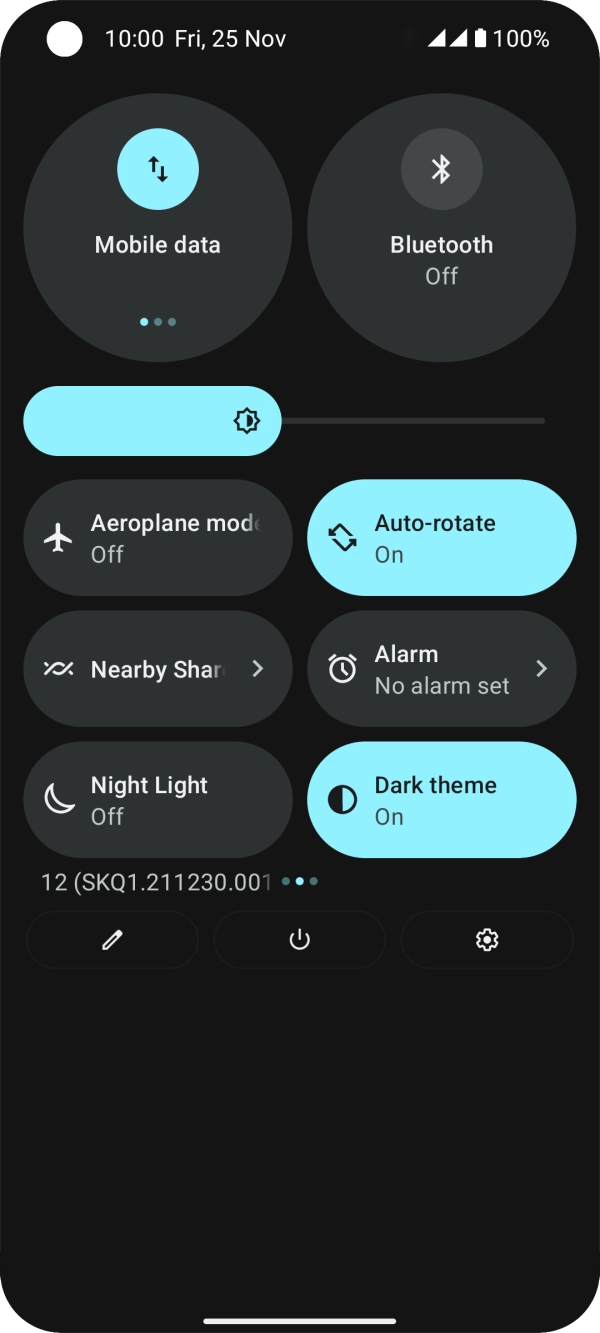 Press Aeroplane mode to turn the function on or off.