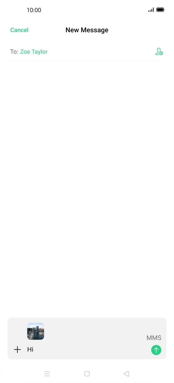 Press the send icon when you've finished your picture message. Press the send icon when you've finished your picture message.