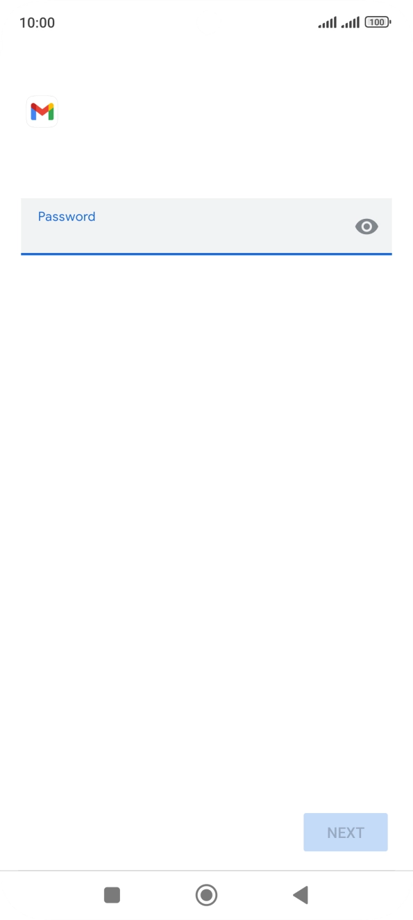 Press the field below 'Password' and key in the password for your email account.