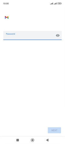 Press the field below 'Password' and key in the password for your email account.