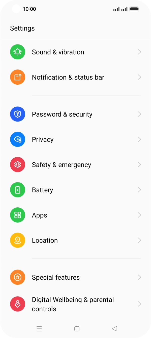 Press Notification & status bar.