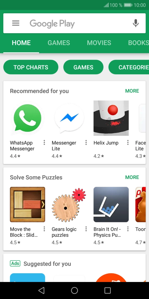 Press the search field.