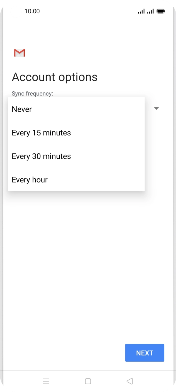 Press the required setting. Press the required setting.