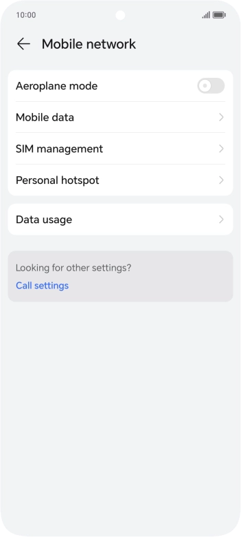 Press Data usage.