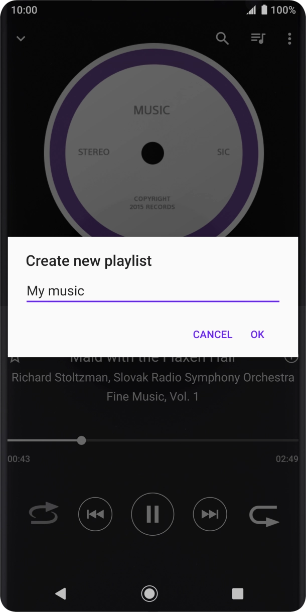 Key in a name for the playlist and press OK.