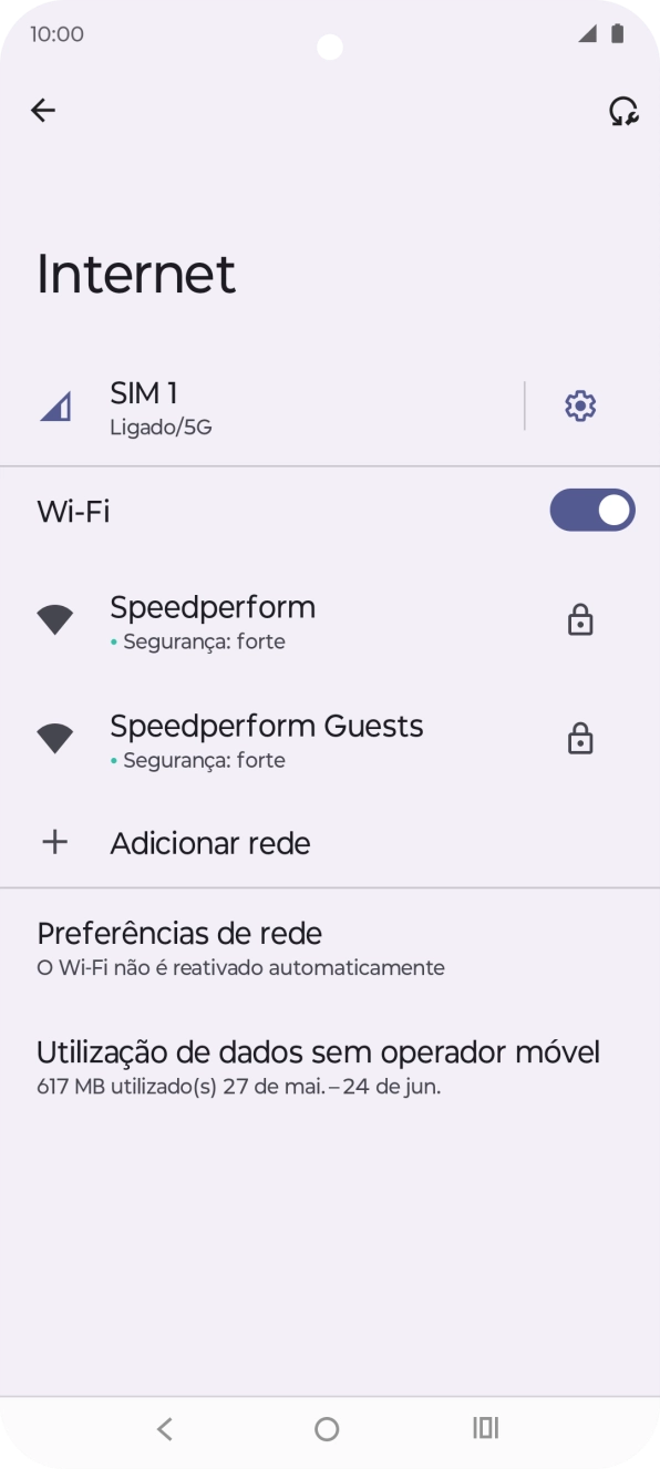 Prima a rede Wi-Fi pretendida.