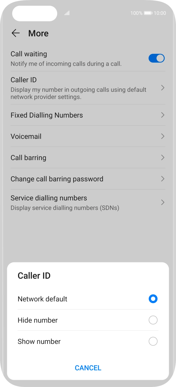 Press Show number to turn on caller identification.