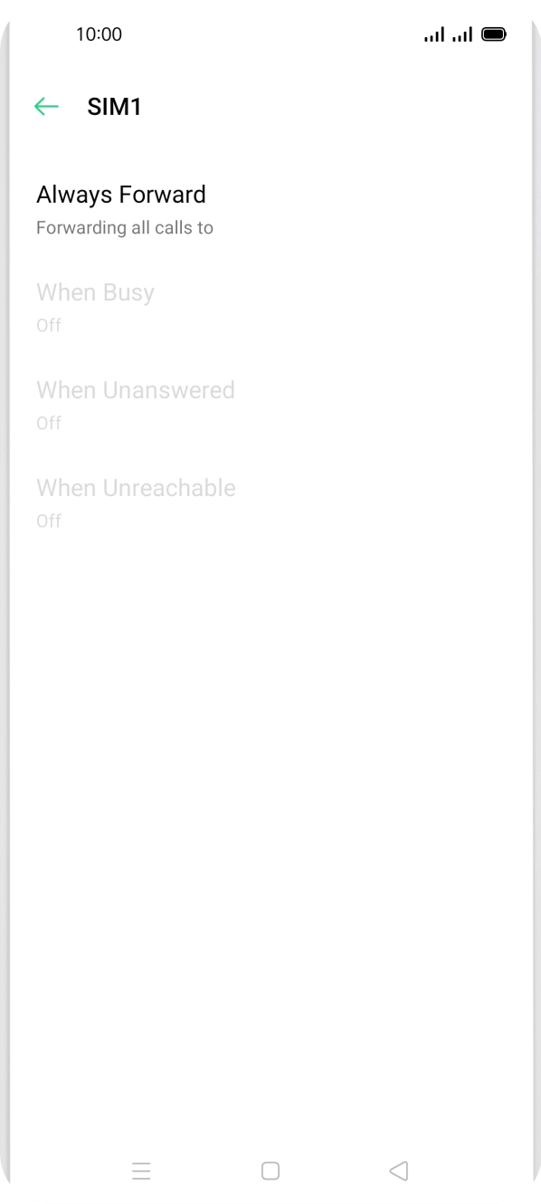 Press the required divert type.