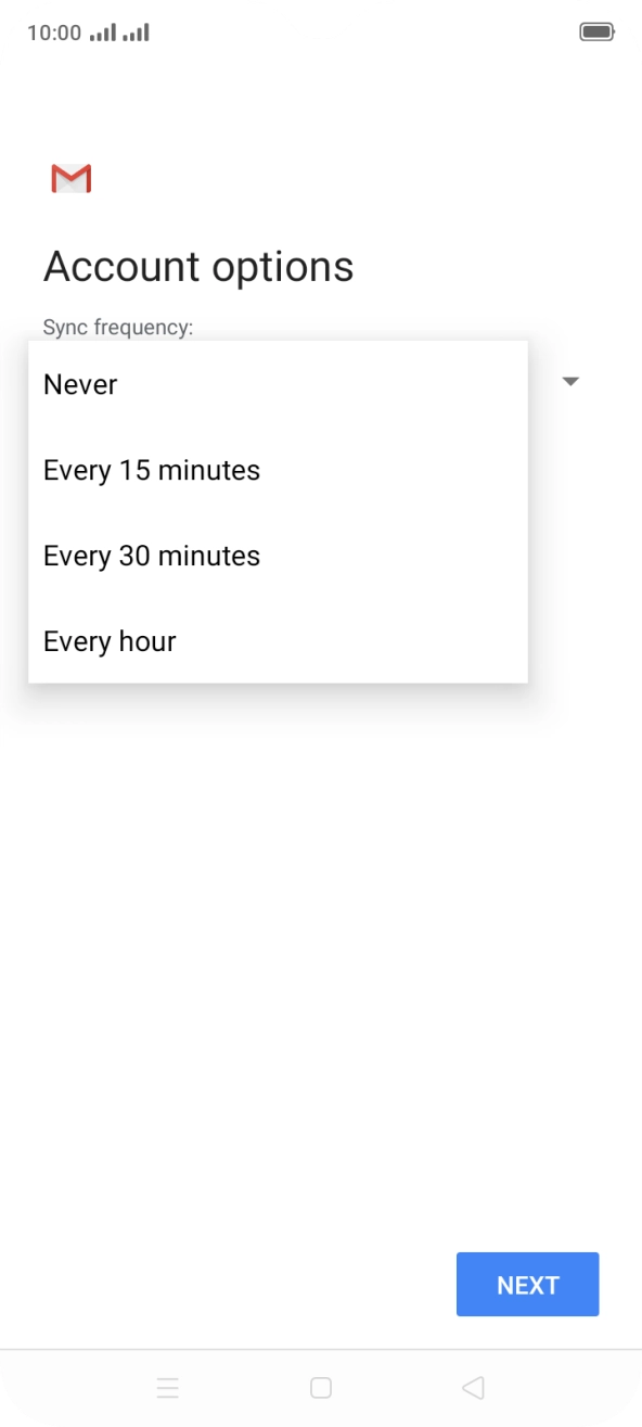Press the required setting. Press the required setting.