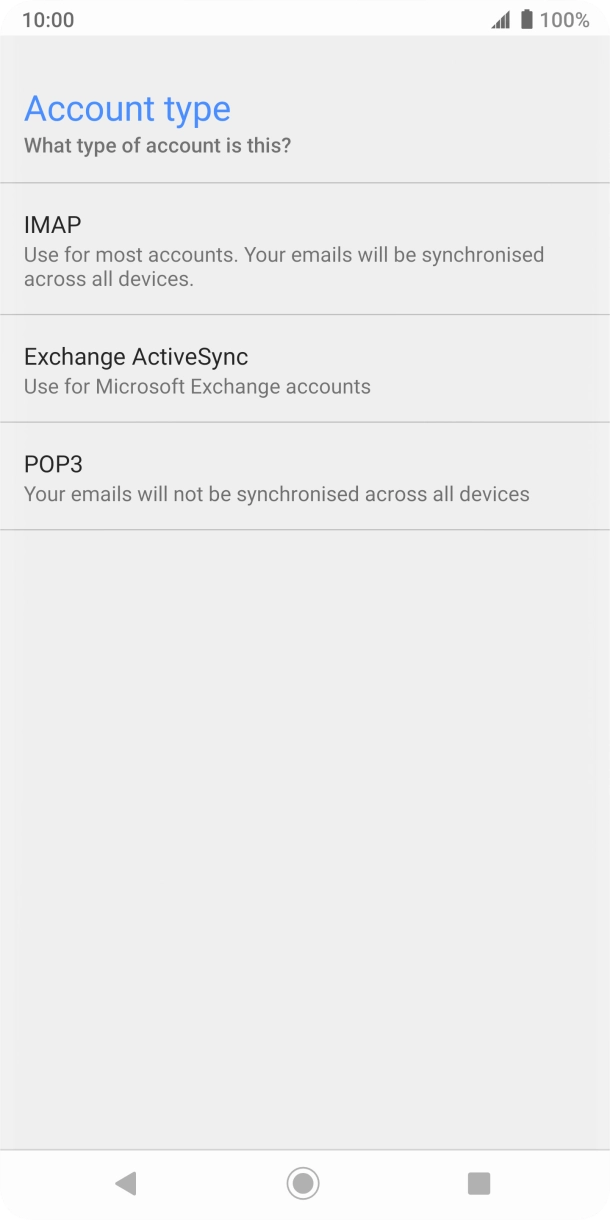 Press IMAP. Press IMAP.