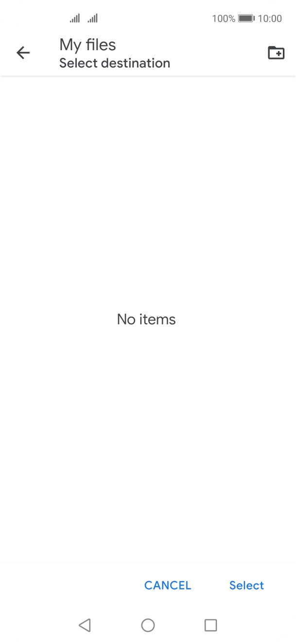 To create a new folder, press the new folder icon and follow the instructions on the screen to create a new folder. To create a new folder, press the new folder icon and follow the instructions on the screen to create a new folder.