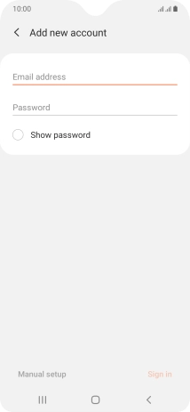 Press Email address and key in your email address.