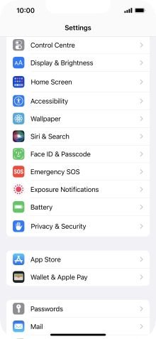 Press Face ID & Passcode.