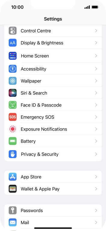 Press Face ID & Passcode.