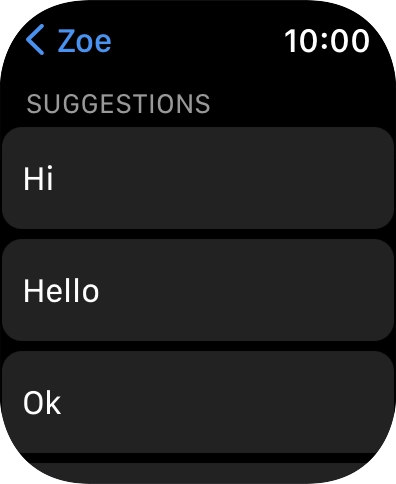 Press the required quick reply.