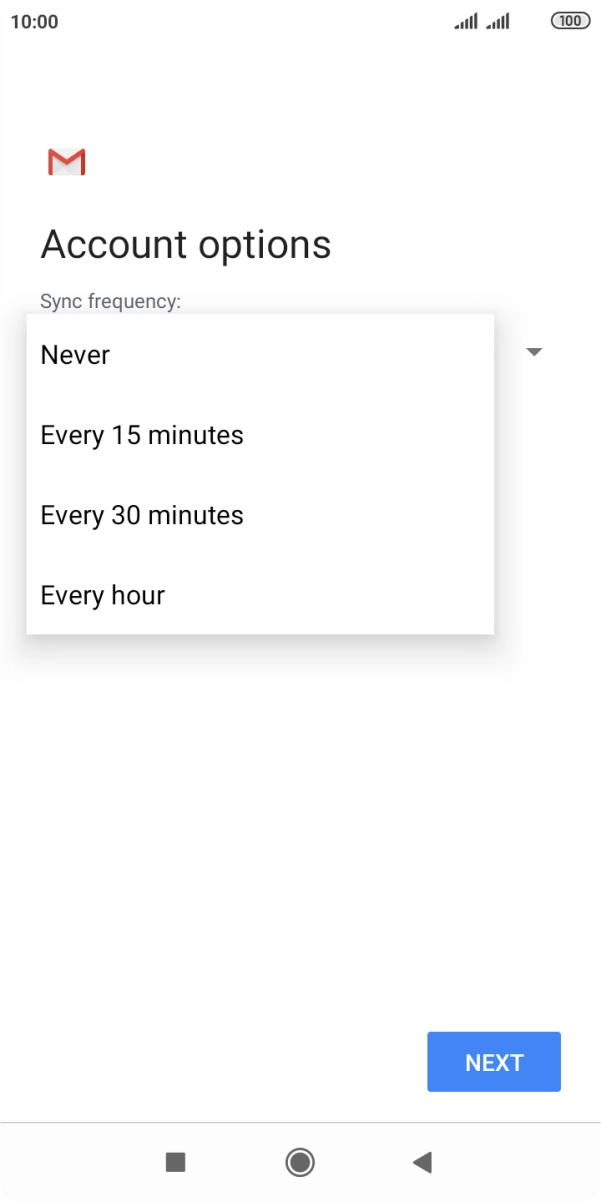 Press the required setting. Press the required setting.