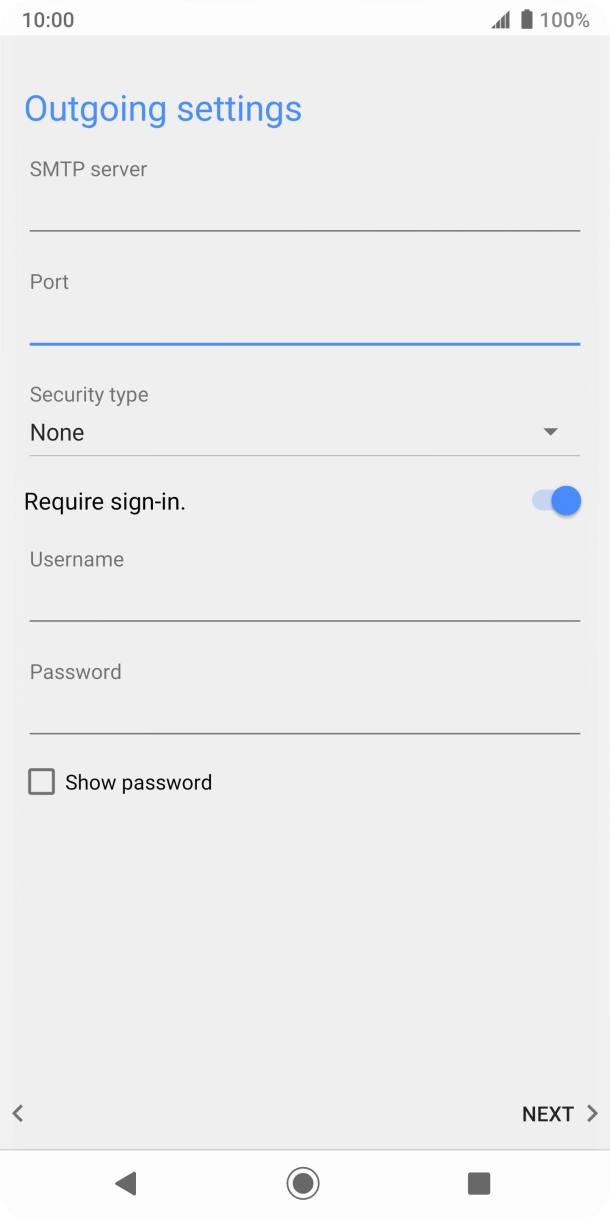 Press the drop down list below 'Security type'. Press the drop down list below 'Security type'.