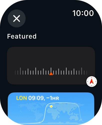 Press the required widget. Press the required widget.