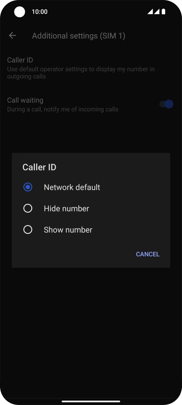 Press Show number to turn on caller identification.