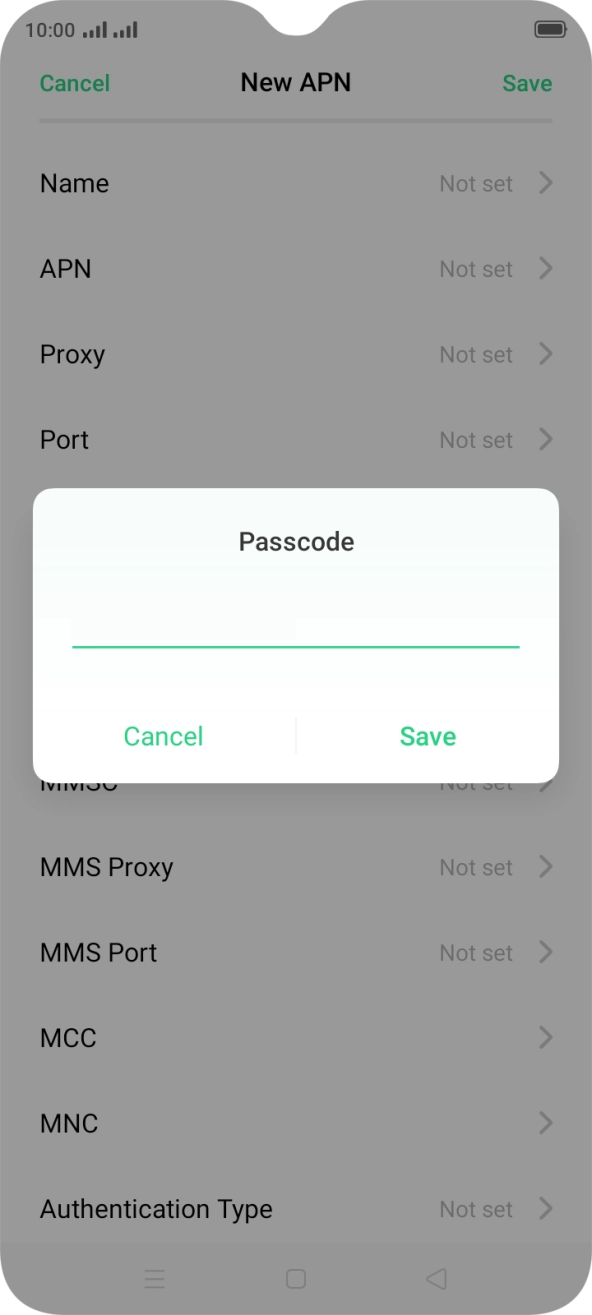 Key in password and press Save.