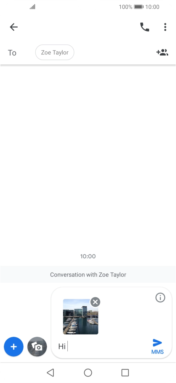 Press the send icon when you've finished your picture message. Press the send icon when you've finished your picture message.