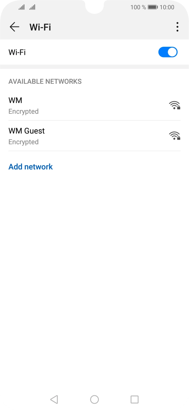 Press the required WiFi network. Press the required WiFi network.
