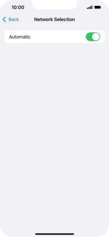 Press the indicator next to 'Automatic' to turn automatic network selection on or off.
