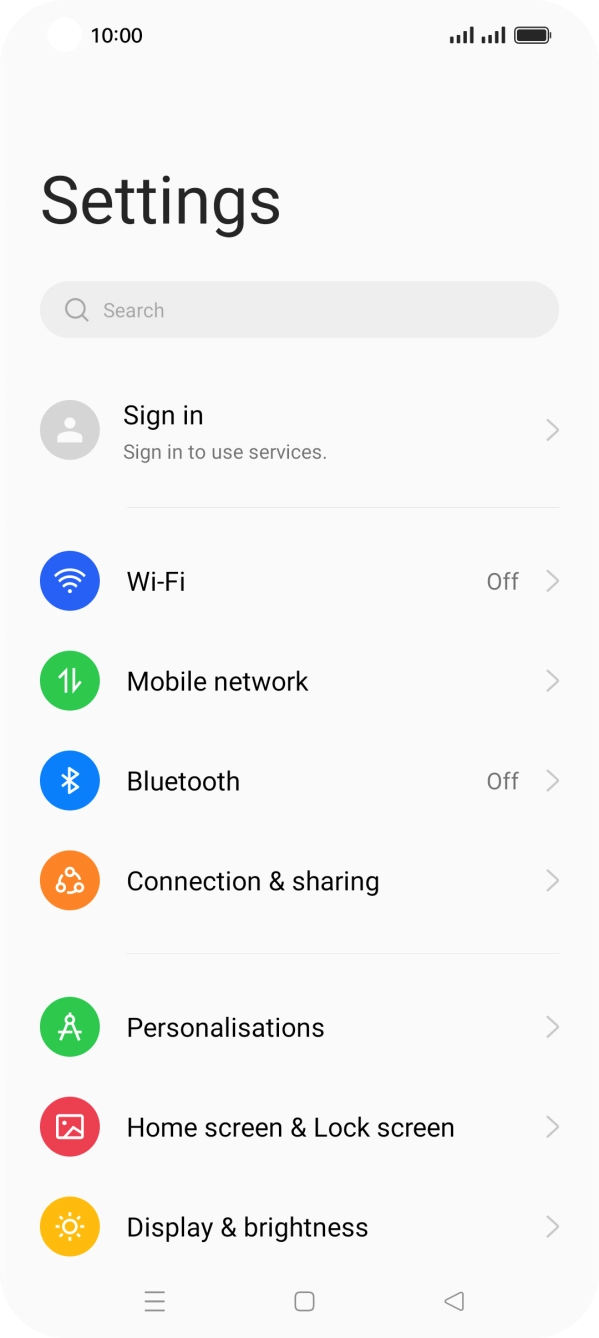 Press Mobile network. Press Mobile network.