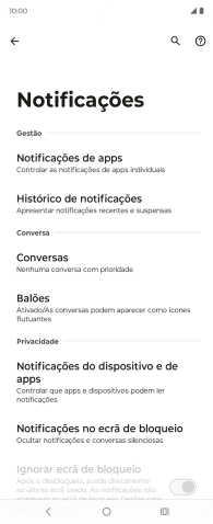 Prima Notificações de apps.