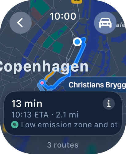 Press the transport type icon.