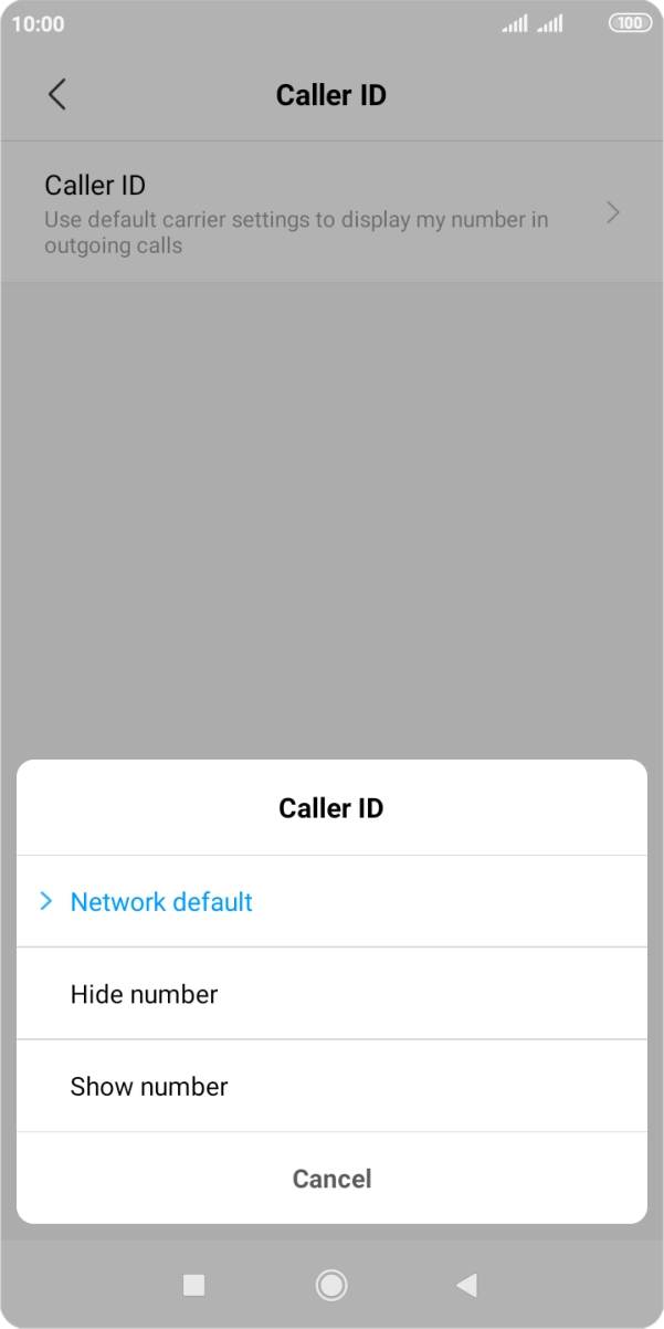 Press Show number to turn on caller identification.