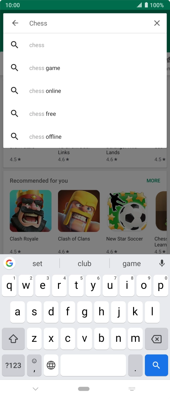 Key in the name or subject of the required app and press the search icon.