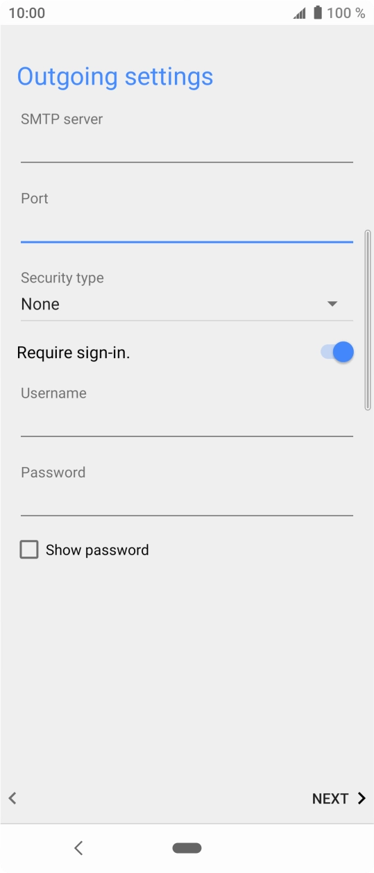 Press the drop down list below 'Security type'. Press the drop down list below 'Security type'.