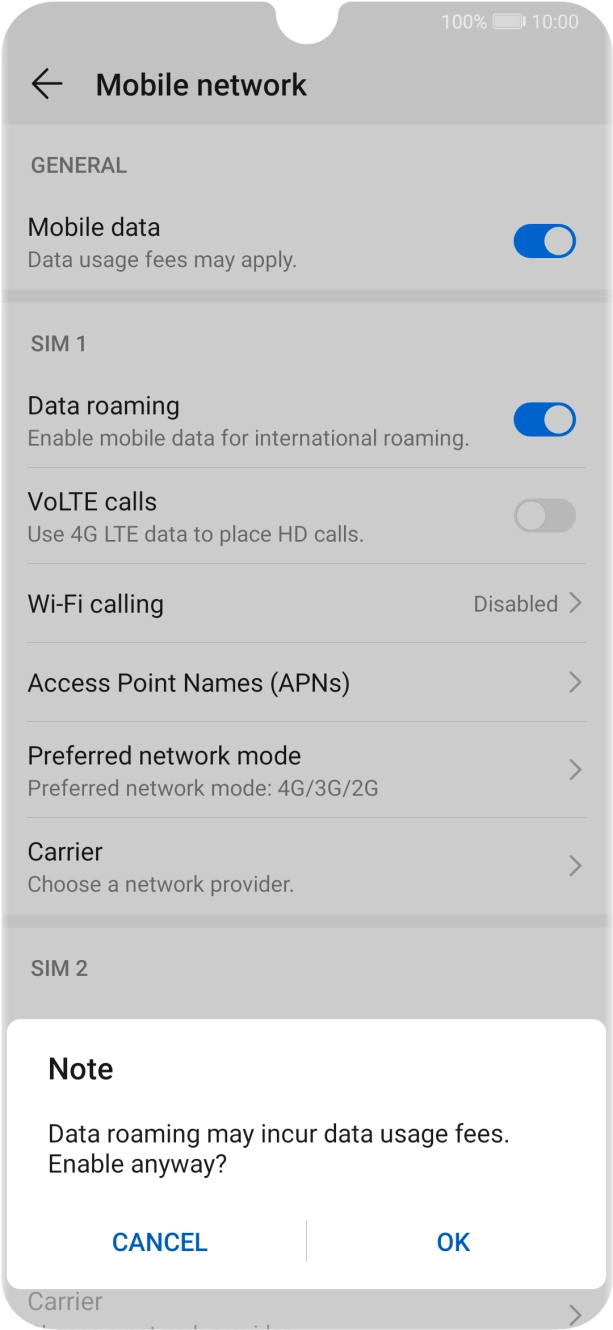 If you turn on the function, press OK. If you turn on the function, press OK.