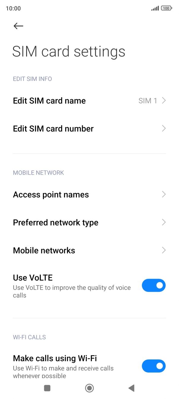 Press Access point names.