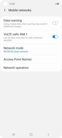 Press Network mode.
