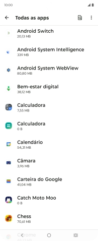 Prima a app pretendida.