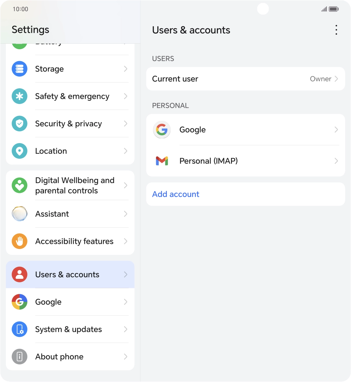 Press the menu icon.