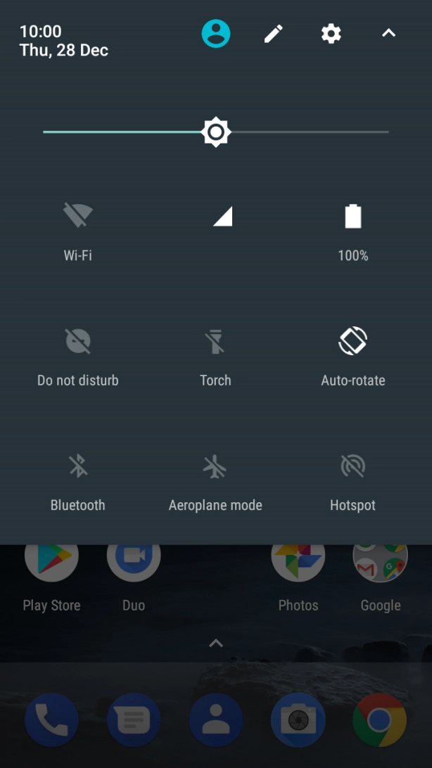 Press the mobile data icon. Press the mobile data icon.