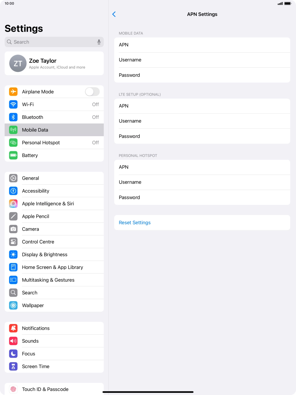 Press APN and key in idata.o2.co.uk. Press APN and key in idata.o2.co.uk.