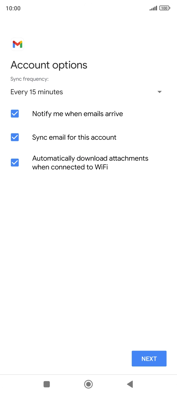 If this screen is displayed, you email account has been recognised and set up automatically. Follow the instructions on the screen to key in more information and finish setting up your phone. If this screen is displayed, you email account has been recognised and set up automatically. Follow the instructions on the screen to key in more information and finish setting up your phone.