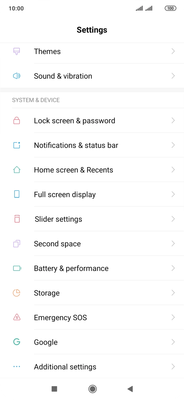 Press Notifications & status bar.