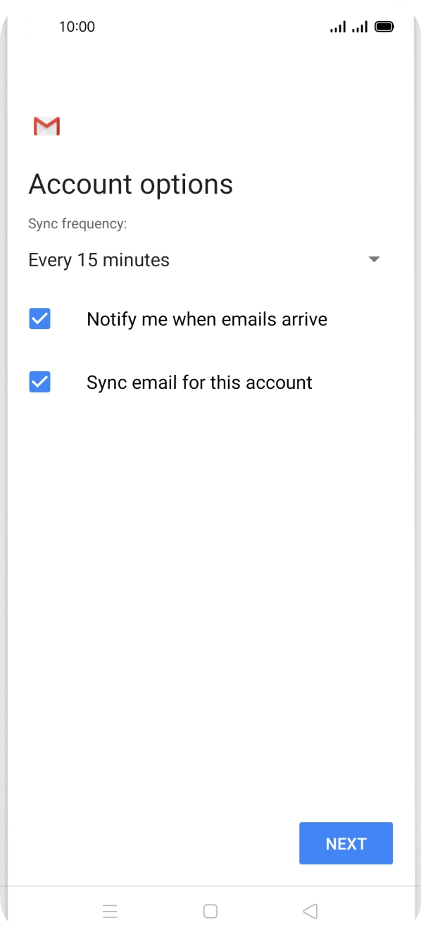 Press the drop down list below 'Sync frequency:'. Press the drop down list below 'Sync frequency:'.