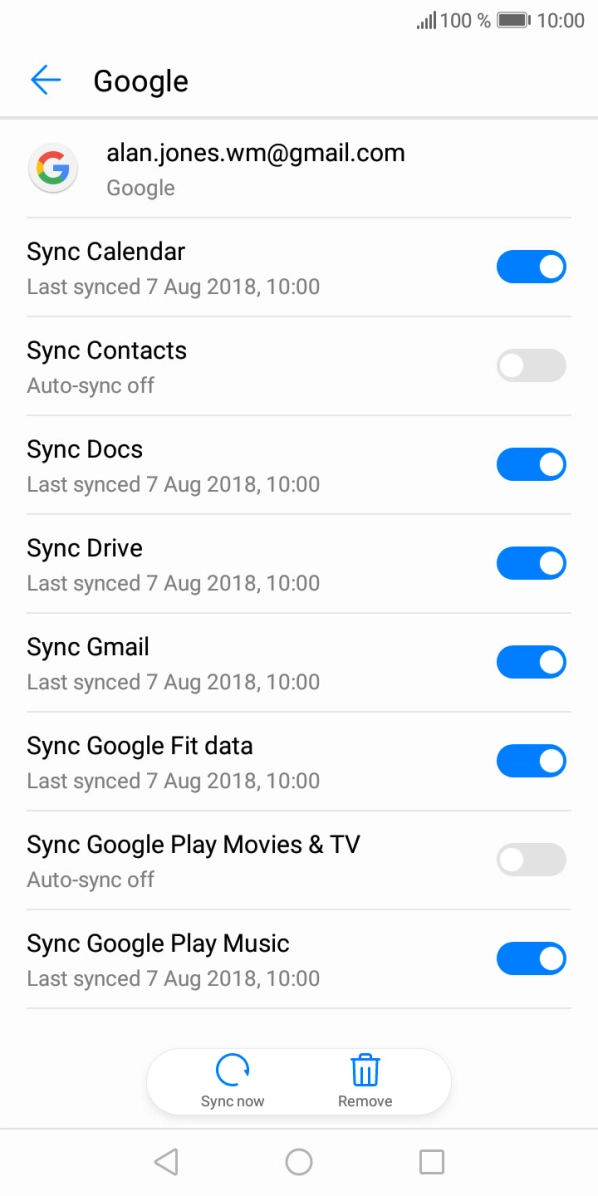Press the indicator next to 'Sync Contacts' to turn on the function.