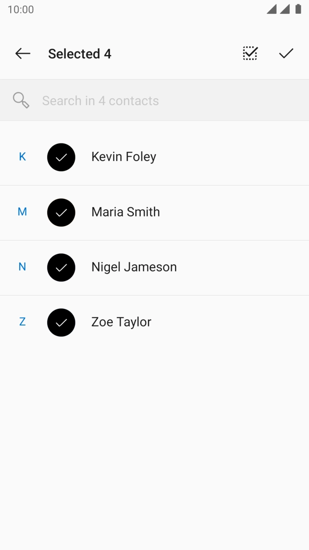 Press the confirm icon.