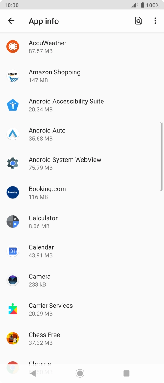 Press the required app.