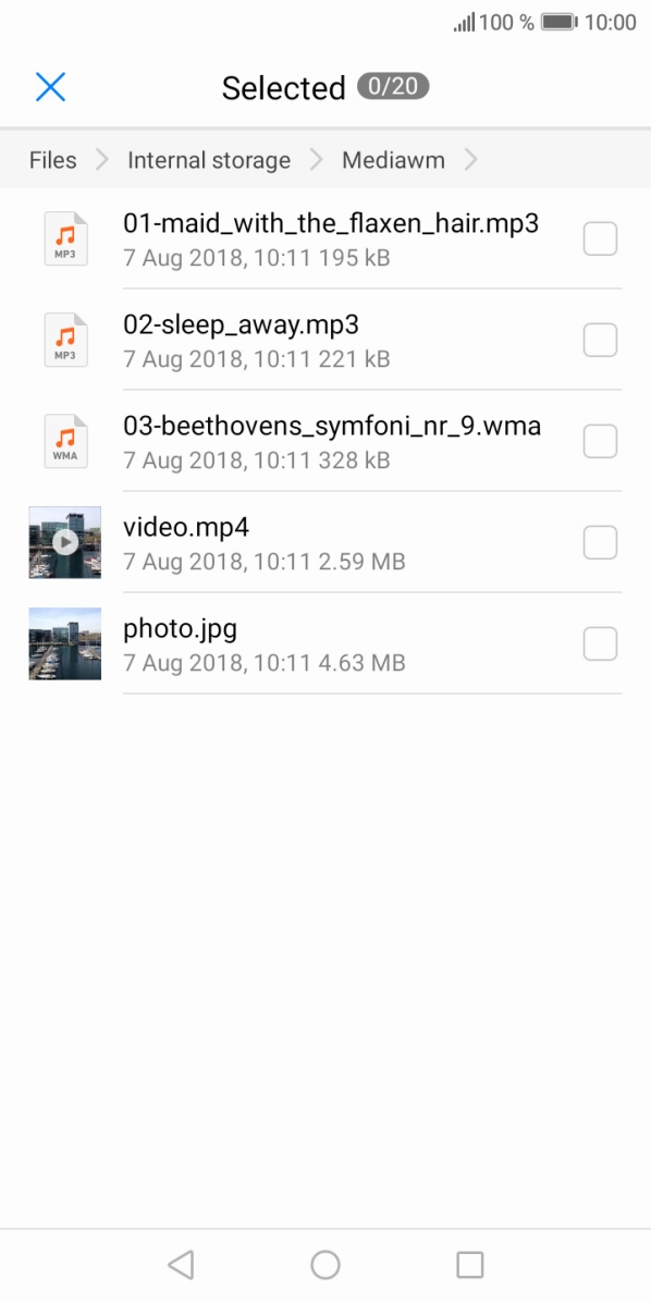 Press the required file.