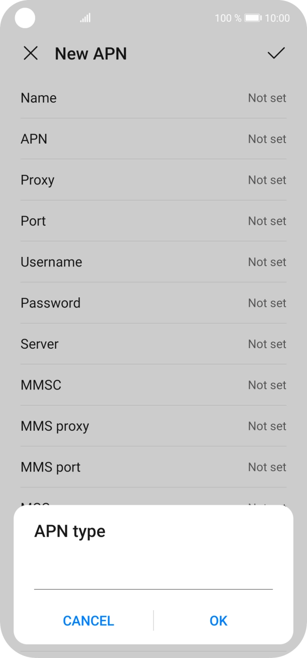 Key in default and press OK. Key in default and press OK.