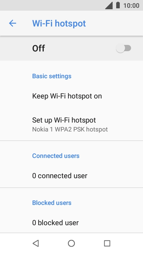 Press Set up Wi-Fi hotspot.