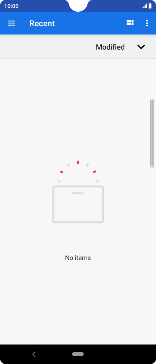 Slide your finger right starting from the left side of the screen.